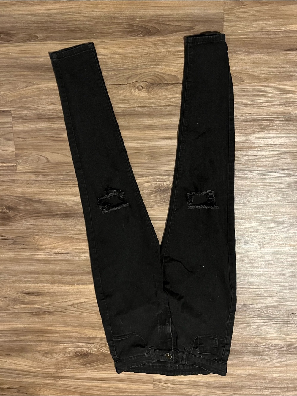 SHEIN Black Skinny Ripped Men's Jeans